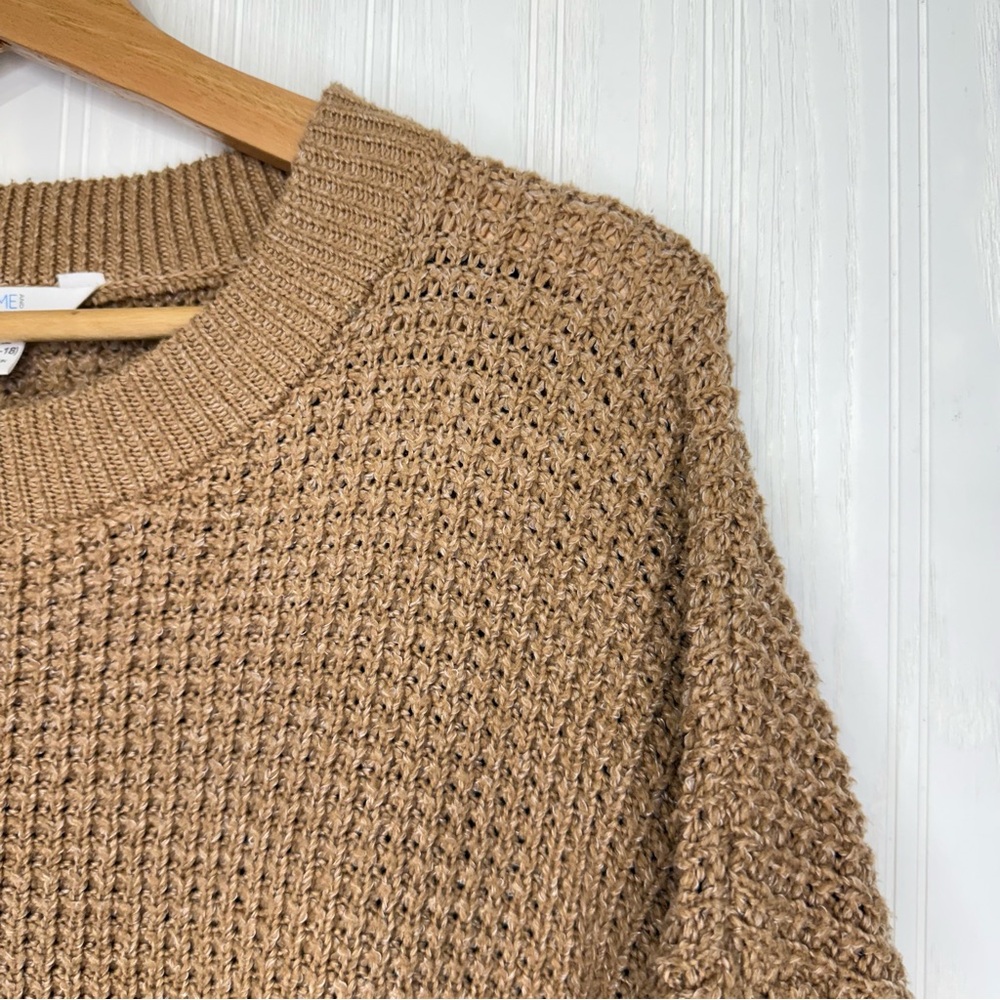 Time and Tru tan knit crewneck sweater size XL - Picture 4 of 8